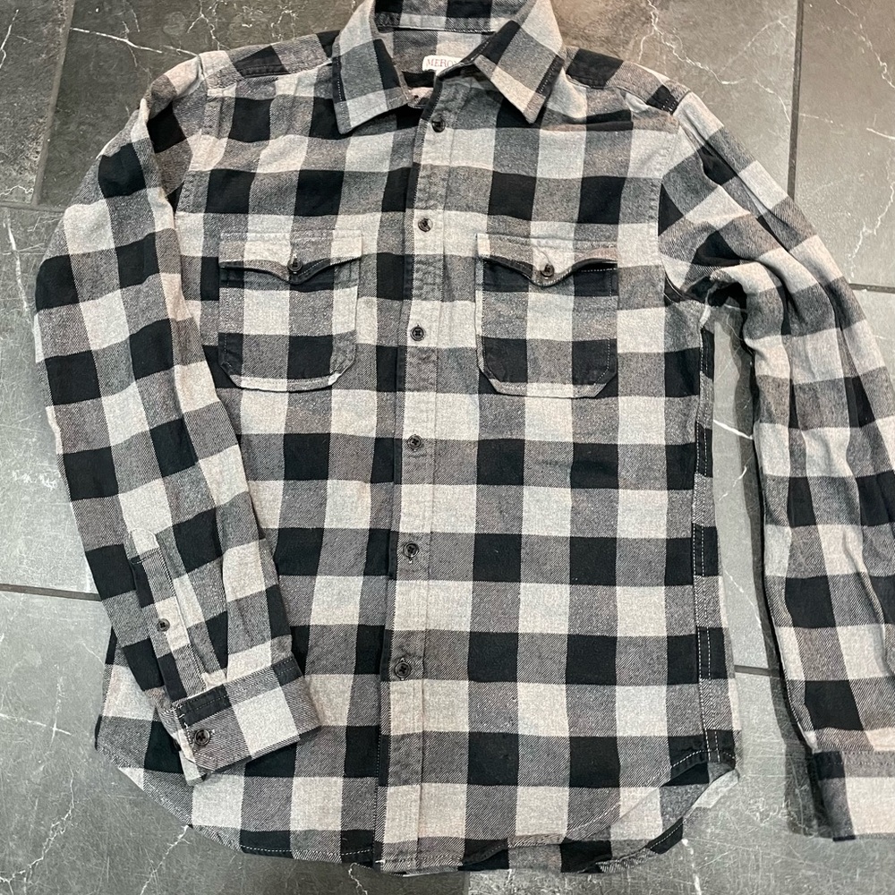 Grey and Black Merona Flannel Small